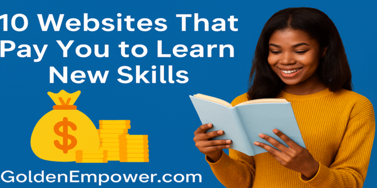 10 Websites That Pay You to Learn New Skills 1 A student learning online while earning rewards on educational platforms, representing websites that pay you to learn on GoldenEmpower.com