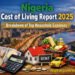 Nigeria Cost of Living Report 2025 showing rent, food, education, and transportation expenses