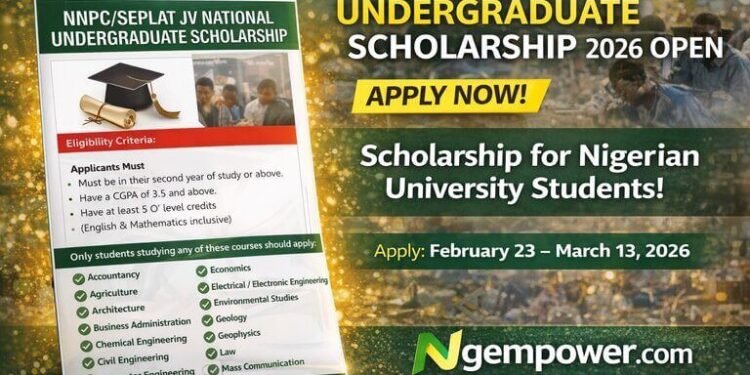 NNPC SEPLAT JV Scholarship 2026 Opens for Nigerian Undergraduates 1 NNPC SEPLAT JV Scholarship