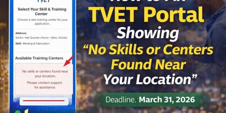 How to Fix TVET Portal Showing “No Skills or Centers Found Near Your Location” 1 How to Fix TVET Portal Showing “No Skills or Centers Found Near Your Location”